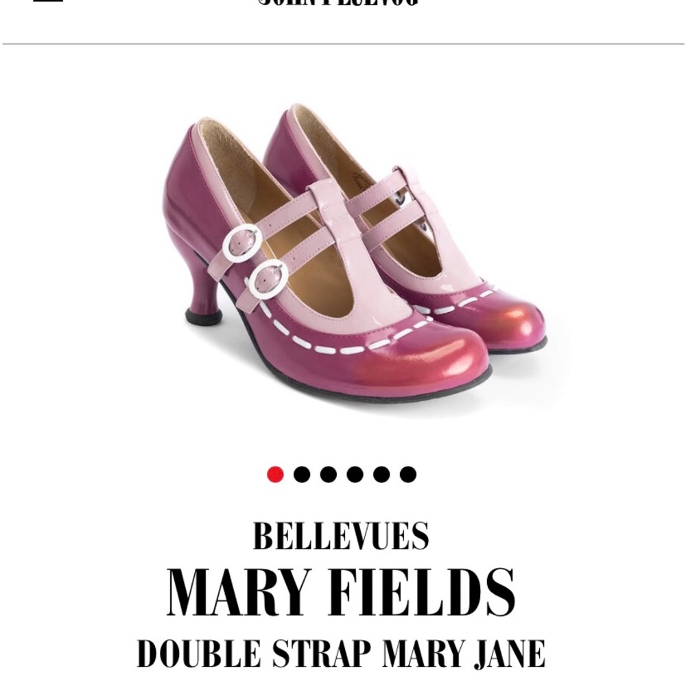 John Fluevog Bellevue Mary Fields sz 6.5 Mary Jane Pink